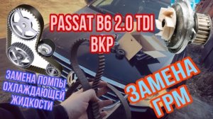 Passat b6 2.0 TDI bkp. Замена ГРМ и помпы охлаждающей жидкости.