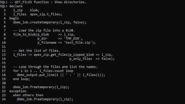 APEX_ZIP : Manage Zip Files From PL/SQL смотреть онлайн