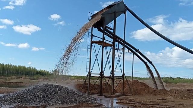 Намыв песка, работа колосникового грохота смотреть онлайн