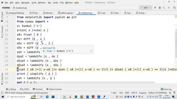 How to write a python code for maclaurin series expansion | Vtu mathematics lab| VTU lab