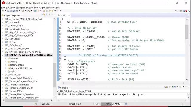14.2(d) - Serial Communication on the MSP430: SPI - Sending a Packet as a SPI Master using STE/SS смотреть онлайн