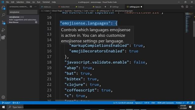 ReactJS Bonus: How to Type Emoji ? in VS Code in 2020 | VS Code Emoji Extension смотреть онлайн