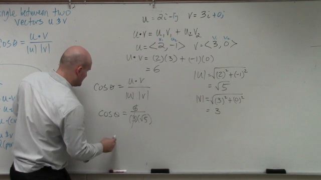 Finding the angle between two vectors u and v смотреть онлайн