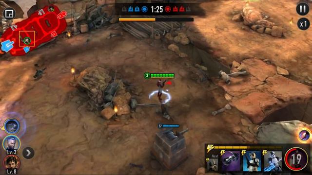 Star Wars: Force Arena - Lv. 3 Gar Saxon VS Maxed Cassian (no middle) смотреть онлайн