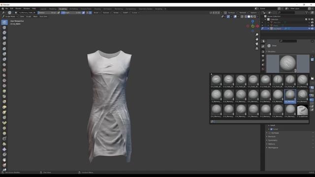 Blender sculpting folds. Realistic cloth (fabric) sculpting in Blender. #blender #tutorial #3d смотреть онлайн