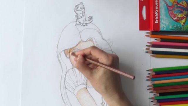 Уроки рисования. Как нарисовать Рапунцель how to draw Rapunzel from "Tangled" | Art School смотреть онлайн
