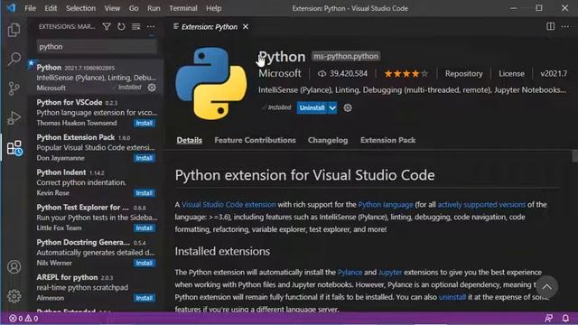 Python in Visual Studio Code 2021 смотреть онлайн