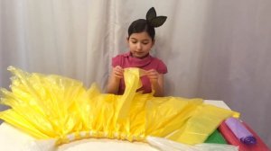 Как сделать платье ТУТУ из пакетов. Из подручных материалов.(Эмилия) Юбка ТУТУ из мешков для мусора