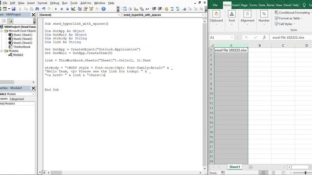 Excel VBA Macro: Send Email with Hyperlink (that has Spaces in the File Name) смотреть онлайн