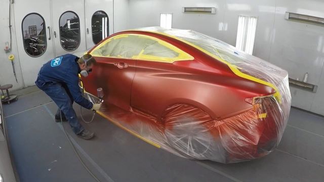 Three Stage Red Pearl color match and Paint - 2020 Infiniti Q60 смотреть онлайн