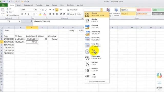 Excel Using Date functions for calculations смотреть онлайн