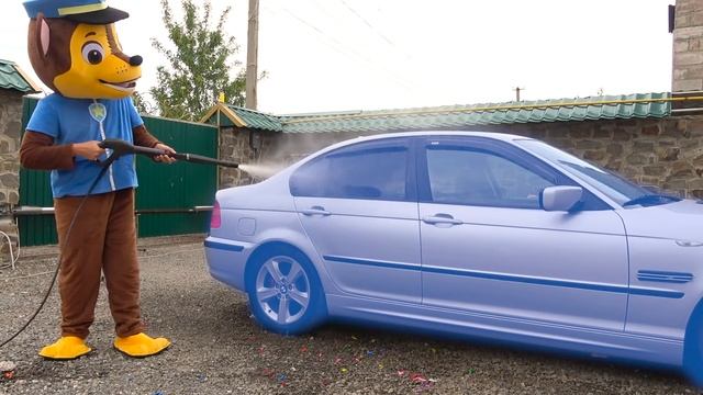 TEMA washing car with Paw Patrol Щенячий патруль Видео для детей смотреть онлайн