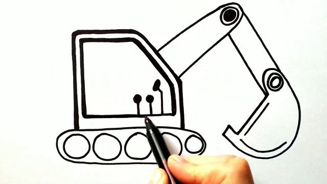 Как нарисовать ЭКСКАВАТОР / Мультик раскраска ЭКСКАВАТОР / Нарисуй Ка смотреть онлайн