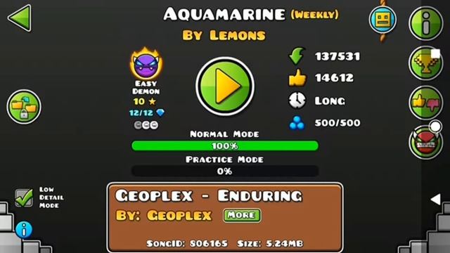 Aquamarine - By Lemons - DEMON ? - movil - Geometry Dash 2.11 смотреть онлайн