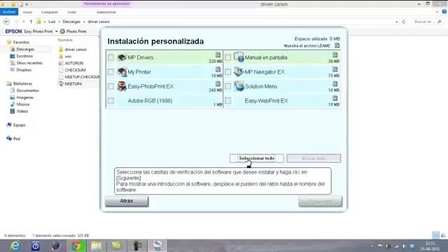 -.Install Canon Mp250