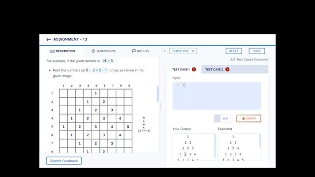 Assignment 13 || Number Diamond || NXTWAVE || CCBP || Python || beginners guide || DIAMOND SERIES смотреть онлайн