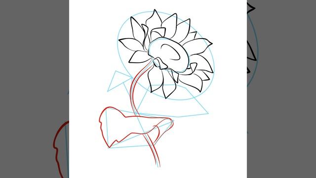 How to draw flowers Sunflower/ Как рисовать цветы, подсолнух. смотреть онлайн