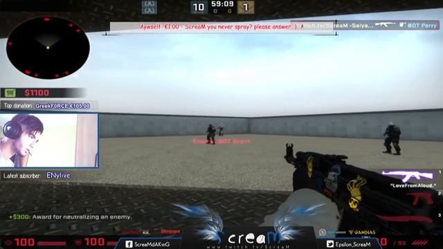 CSGO: ScreaM Aim Training on aim_botz смотреть онлайн