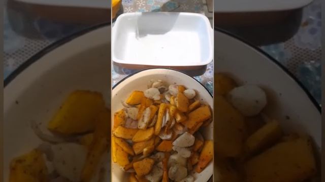 Тыква, картошка, лук... Гарнир или самостоятельное блюдо. смотреть онлайн