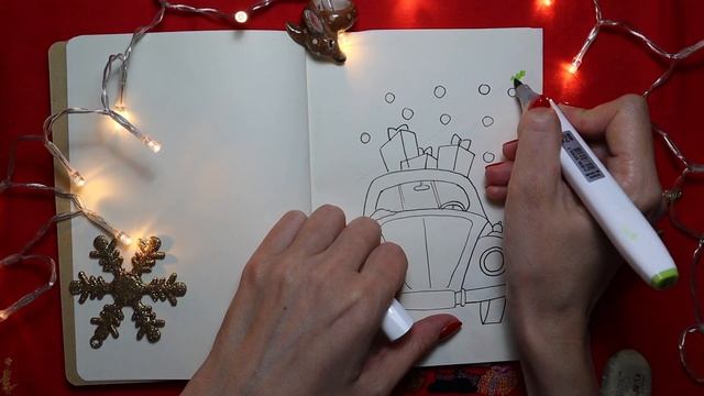 НОВОГОДНИЙ СКЕТЧ /Идеи для скетчбука // СТИЛЬНЫЕ РИСУНКИ! смотреть онлайн