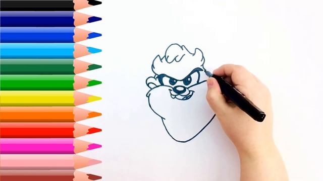 Как нарисовать мультяшную собаку . Мультик раскраска. Простая техника рисования для детей смотреть онлайн