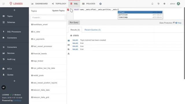 Lenses® SQL - Querying Streaming Data - Records metadata for Apache Kafka® смотреть онлайн