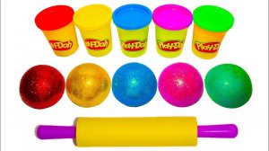 Блестящие Сюрпризы из пластилина Плей До с игрушками из мультиков Маша и Медведь Три Кота Кот Том