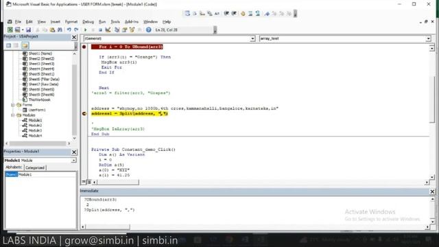 Split Function In VBA | Simbi Lab India смотреть онлайн