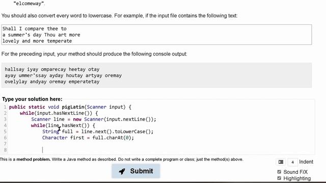 Java Practice It | Exercise 6.20: pigLatin | file processing, Scanner смотреть онлайн