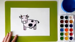 Как нарисовать корову поэтапно! Для детей от 3 лет! Нарисовать рисунок коровы