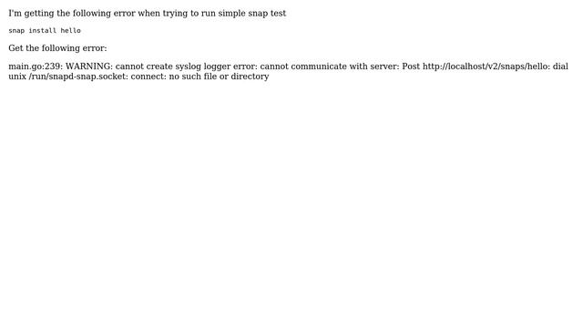 Ubuntu: Error when trying to run snap install from ubuntu on docker смотреть онлайн