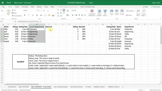 XLOOKUP | Masterclass on XLOOKUP | Excel 365 | Excel 365 Functions | All in One Lookup Function смотреть онлайн