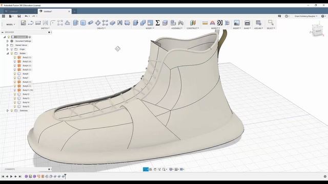 Shoe Design Speedrun 2 - Using Autodesk Fusion 360 - hightop смотреть онлайн