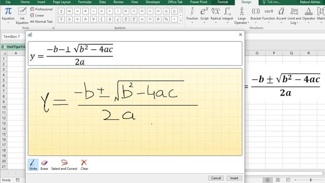VideoExcel - How to insert equation in Excel 2016 using the Ink Equation tool смотреть онлайн