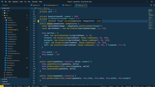 Creating a Bomberman game with typescript - Bomb position, cooldown and animation смотреть онлайн