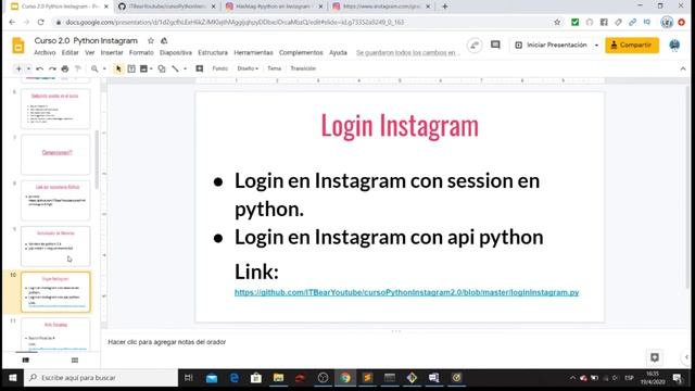 Curso Python + Instagram 2.0 : Instalacion y Login en Python para Instagram смотреть онлайн