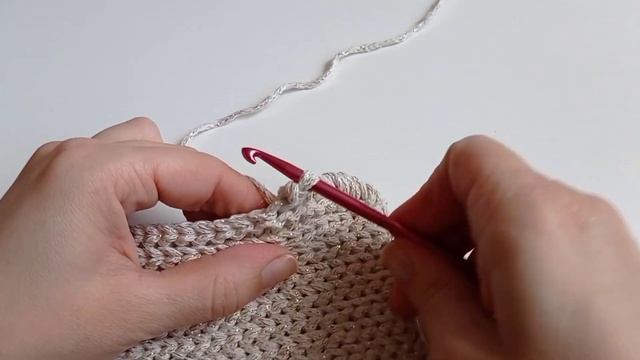 Ложный рачий шаг. Оригинальная и красивая обвязка края. смотреть онлайн