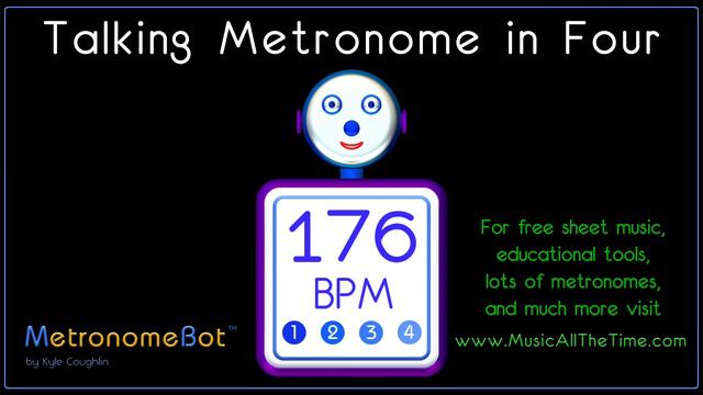 Talking metronome in 4/4 at 176 BPM MetronomeBot смотреть онлайн