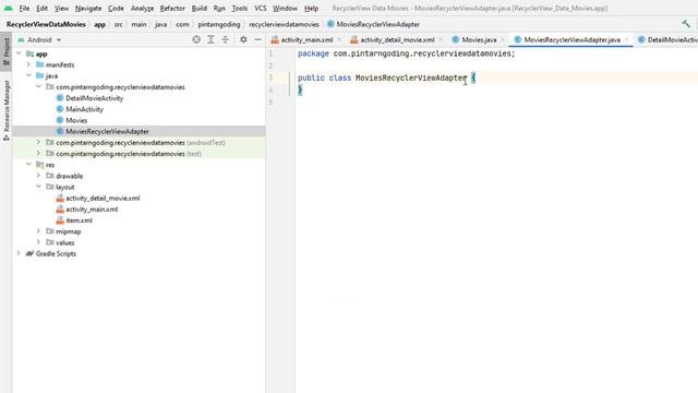 Membuat RecyclerView di Android Studio (List Movie) - #5 Tutorial Pemrograman Android (Java) смотреть онлайн