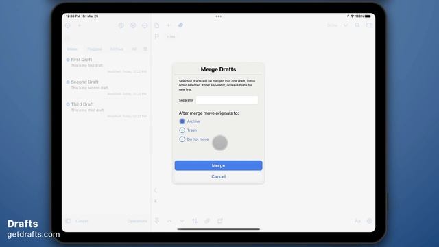 Drafts: Merging Multiple Drafts into One смотреть онлайн