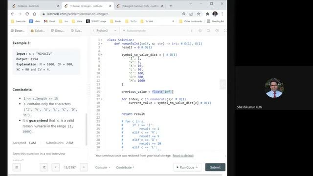 Coding Interview Prep in Tamil - Python - Leetcode #13 - Part 2 смотреть онлайн