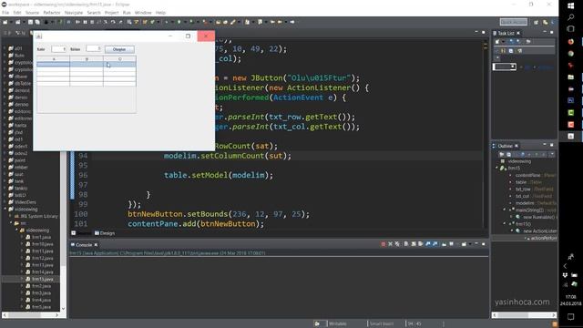 Java Swing - 15 - Dinamik Jtable ve hücre içi verilerin alınması смотреть онлайн