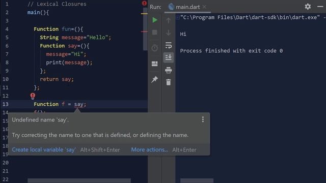 Dart || Lexical Closure, Callable Function смотреть онлайн