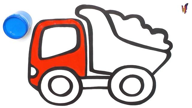 Как нарисовать и раскрасить ИГРУШКУ ГРУЗОВИК / Раскраска ГРУЗОВИК / Раскраски Малышам смотреть онлайн