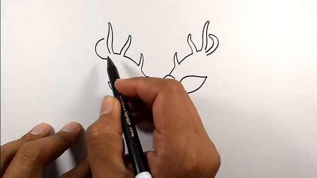 How to draw a reindeer head | Easy Drawings смотреть онлайн
