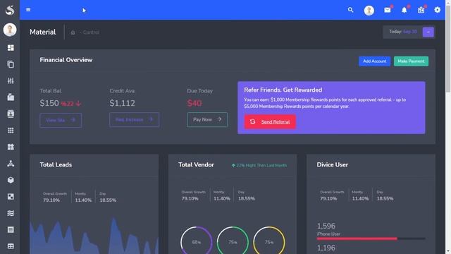 CRM Bootstrap 4 Admin Dashboard Ui Kit with Dark Theme смотреть онлайн