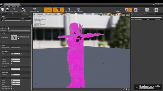 [UE4,UE5] Включаем симуляцию ткани