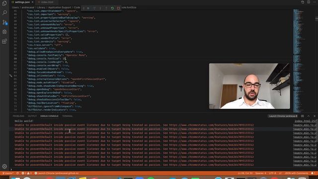 VS Code Setting: debug.console.fontSize смотреть онлайн