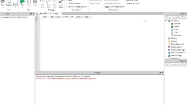 Creating a simple Instance.new script on Roblox Studio! смотреть онлайн