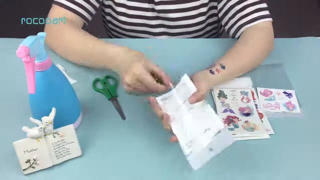 15Pcs/ New Cartoon Temporary Tattoo Mermaid Girl Princess Fake Tattoo Colorful Ocean Animals Flash смотреть онлайн